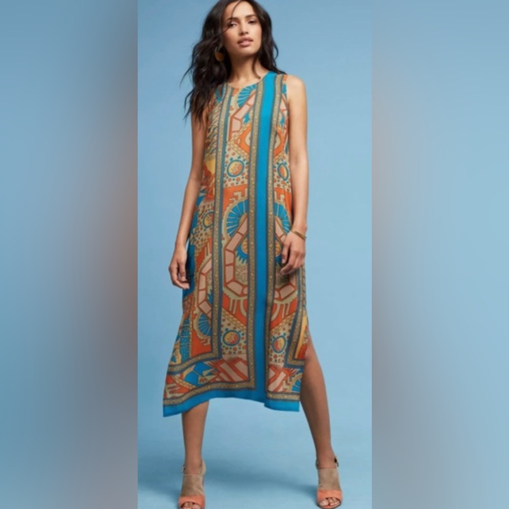 Anthro Akemi + Kin Tanvi Silk Column Dress